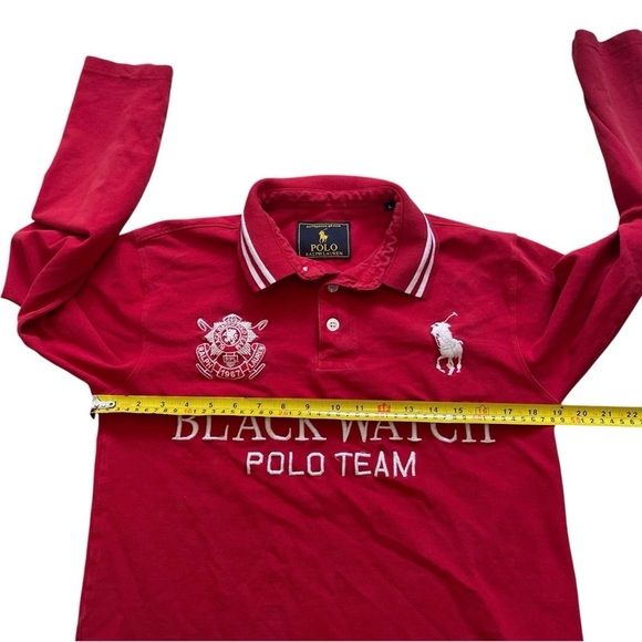 Polo Ralph Lauren Shirt Mens Large Shirt Red Blackwatch Big Pony - Discoloured - Picture 11 of 14